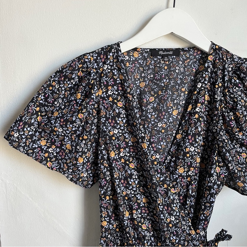 Madewell Cross Front Mini Dress in Garden Party - Picture 2 of 12